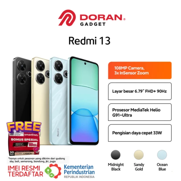Xiaomi Redmi 13 | Redmi 13X 8/128GB 8/256GB RAM 8GB ROM 128GB 256GB - Garansi Resmi 1 Tahun